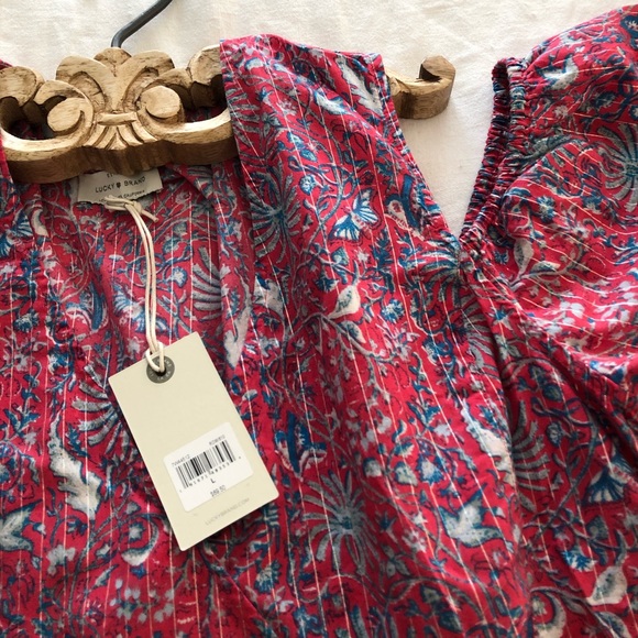 Lucky Brand Off Shoulder Ruffle Cap Sleeve Blouse - Picture 2 of 4